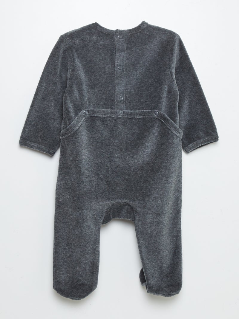 Pijama de terciopelo GRIS - Kiabi