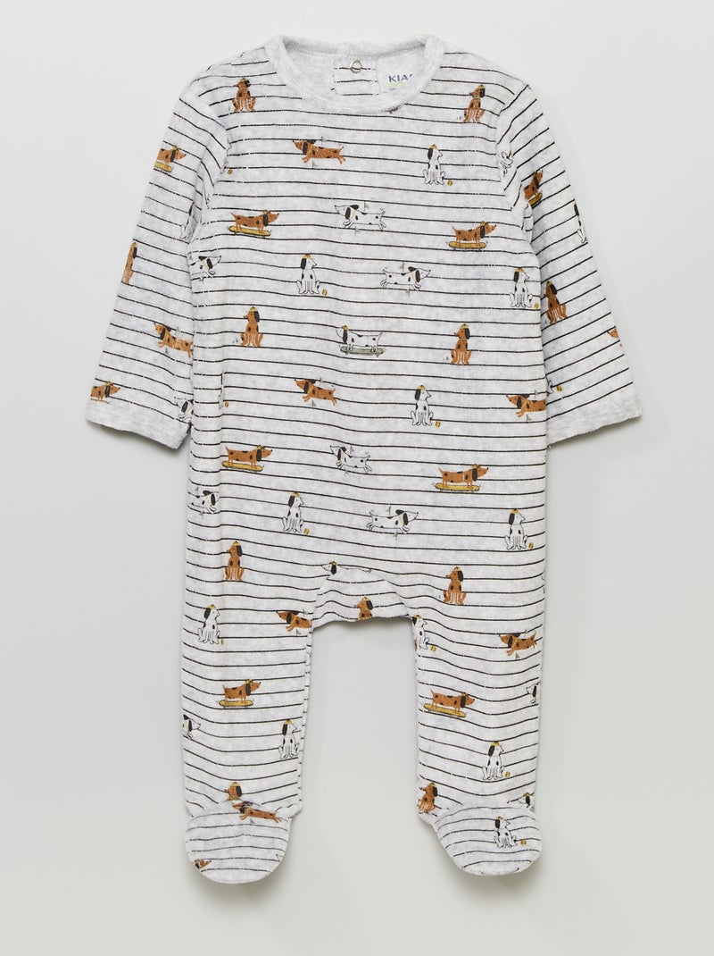Pijama de terciopelo GRIS - Kiabi
