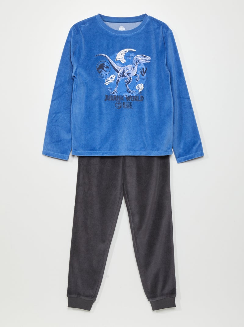 Pijama de terciopelo 'Jurassic World' - 2 piezas AZUL - Kiabi