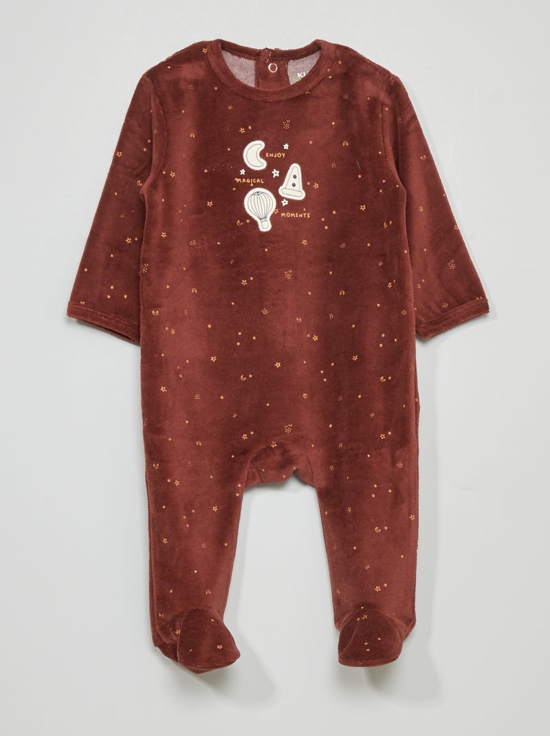 Pijama de terciopelo MARRON - Kiabi