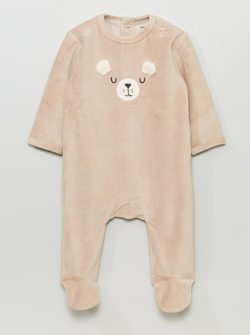 Pijama de terciopelo MARRON - Kiabi