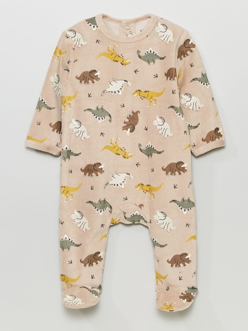 Pijama de terciopelo MARRON - Kiabi