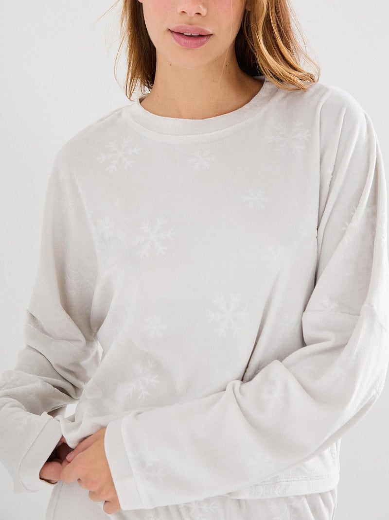 Pijama de terciopelo, MO Fashion Gris - Kiabi