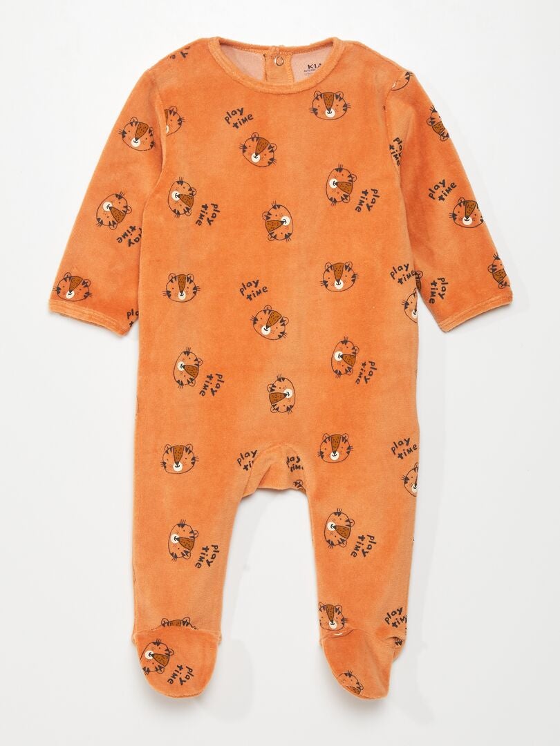 Pijama de terciopelo NARANJA - Kiabi