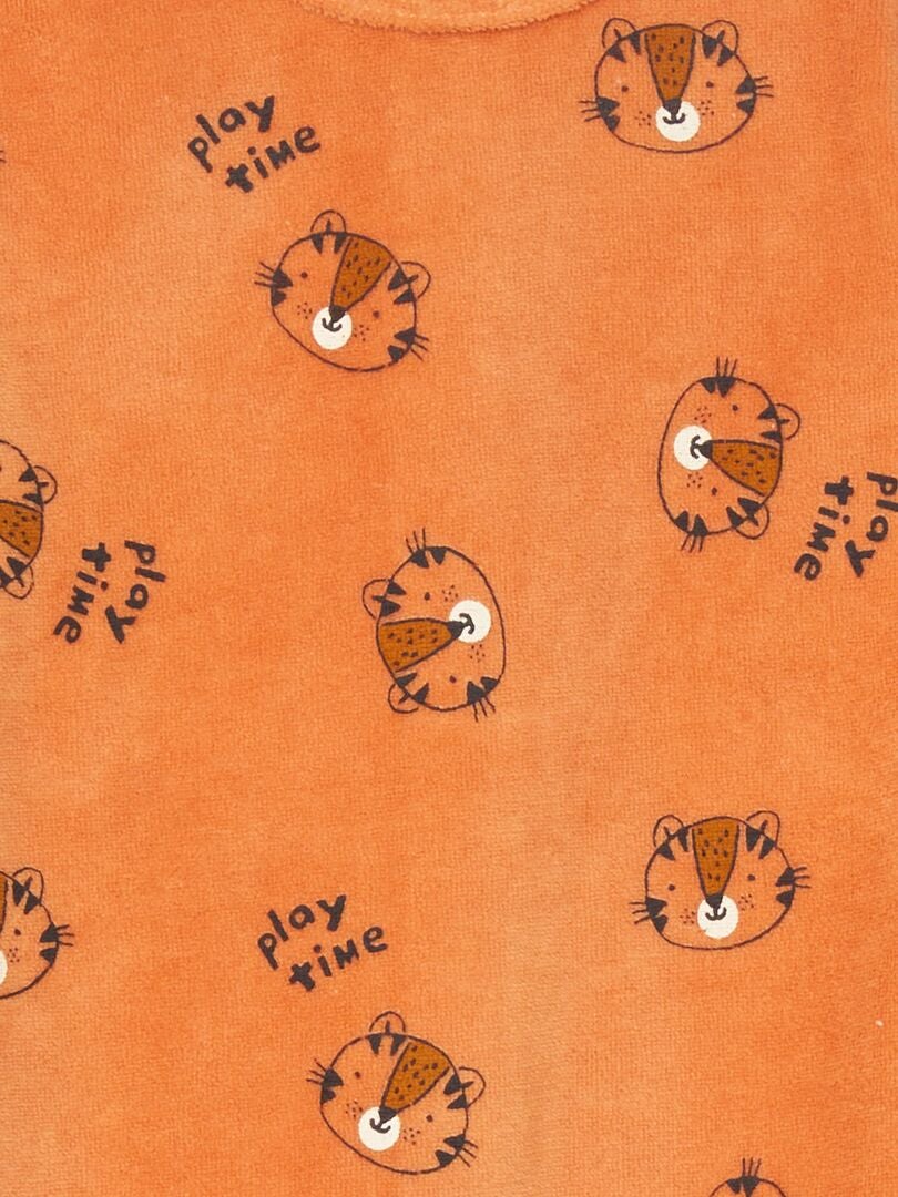 Pijama de terciopelo NARANJA - Kiabi