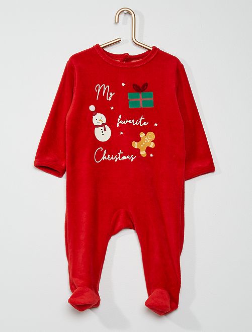 Pijama de terciopelo 'Navidad'                             ROJO 
