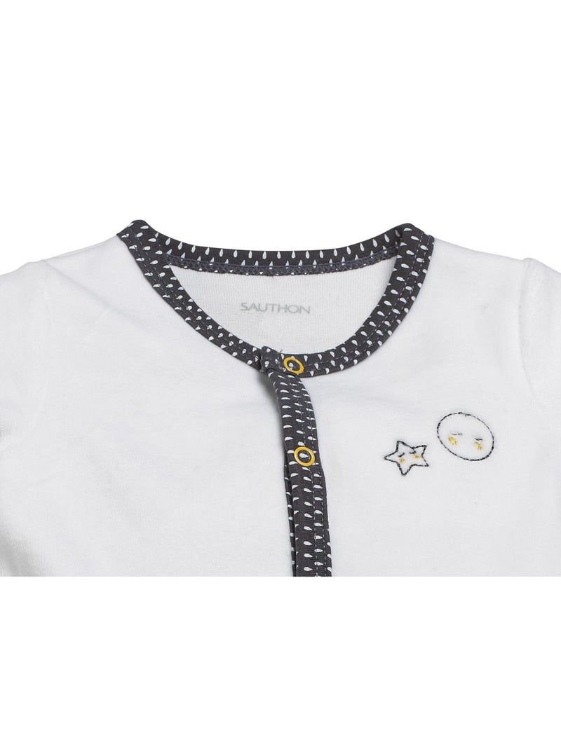Pijama de terciopelo para - SAUTHON Blanco Gris - Kiabi