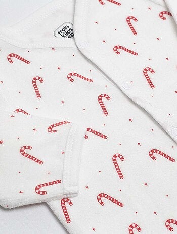 Pijama de terciopelo para bebé Bastón de Caramelo