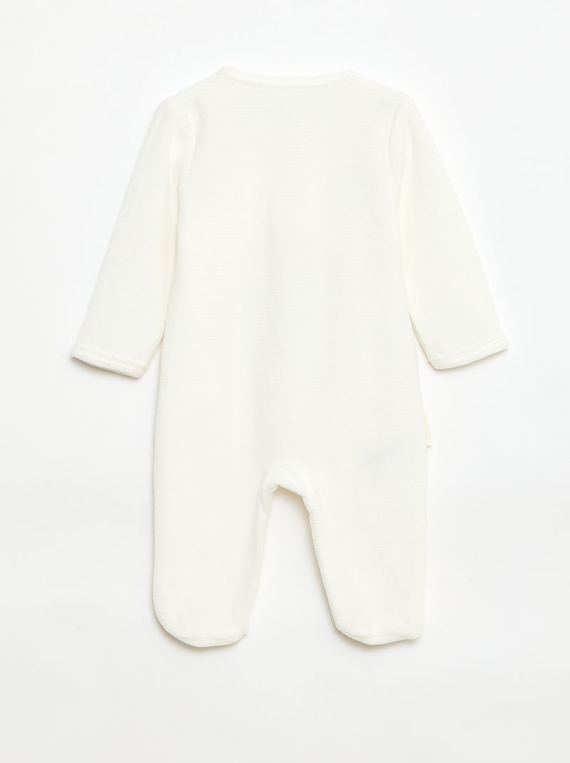 Pijama de terciopelo para bebé Blanco - Kiabi