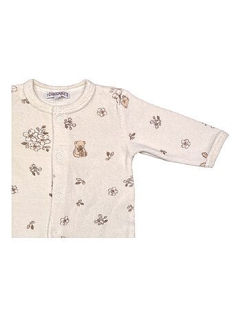 Pijama de terciopelo para bebé con diseño de ramos de flores de Les Chatounets