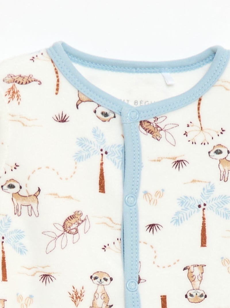 Pijama de terciopelo 'Petit Béguin' Azul - Kiabi