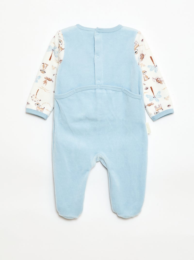 Pijama de terciopelo 'Petit Beguin' Azul - Kiabi