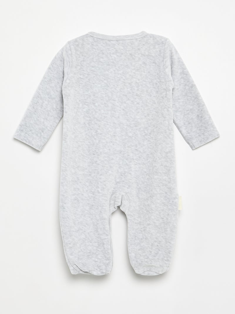 Pijama de terciopelo "Petit Béguin" Gris - Kiabi