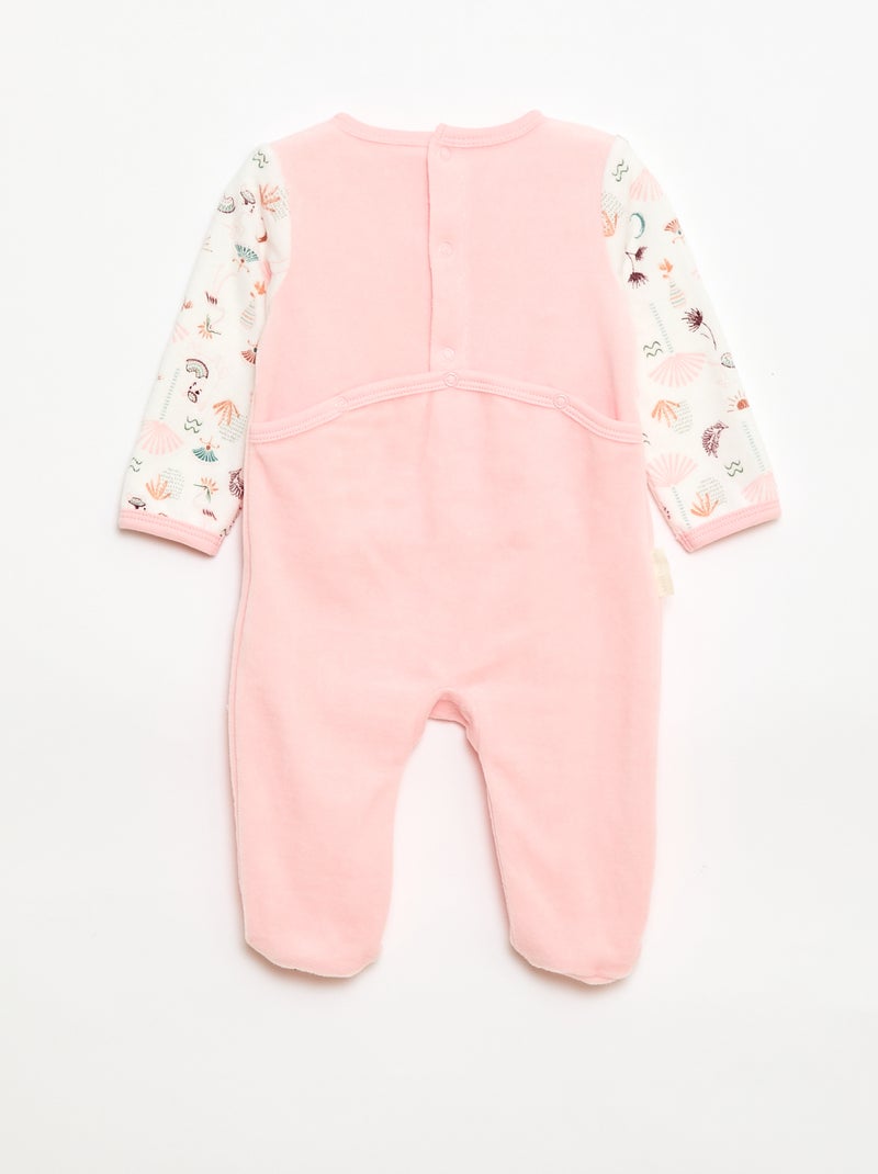 Pijama de terciopelo 'Petit Béguin' Rosa - Kiabi