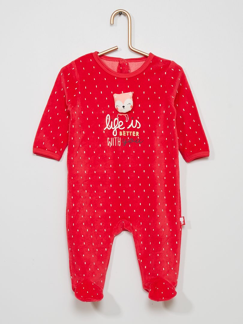 Pijama de terciopelo 'Petit Béguin' ROSA - Kiabi