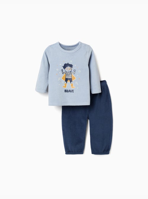 Pijama de terciopelo que brilla en la oscuridad - Kiabi