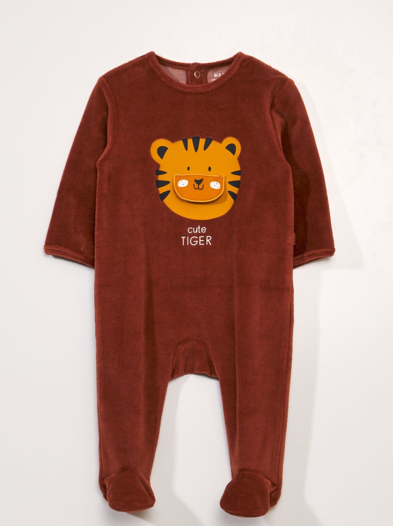 Pijama de terciopelo ROJO - Kiabi