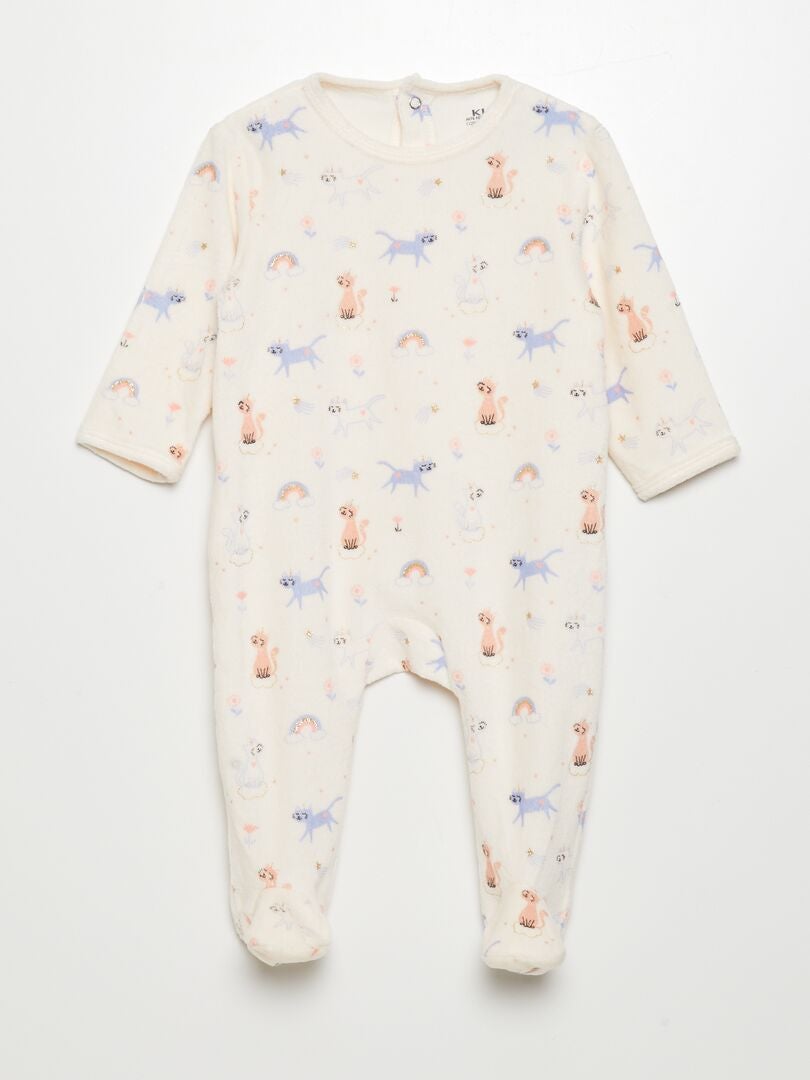 Pijama de terciopelo ROSA - Kiabi