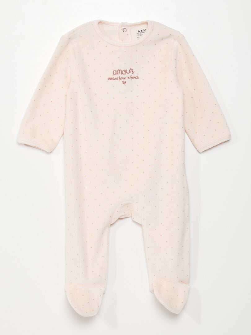 Pijama de terciopelo ROSA - Kiabi