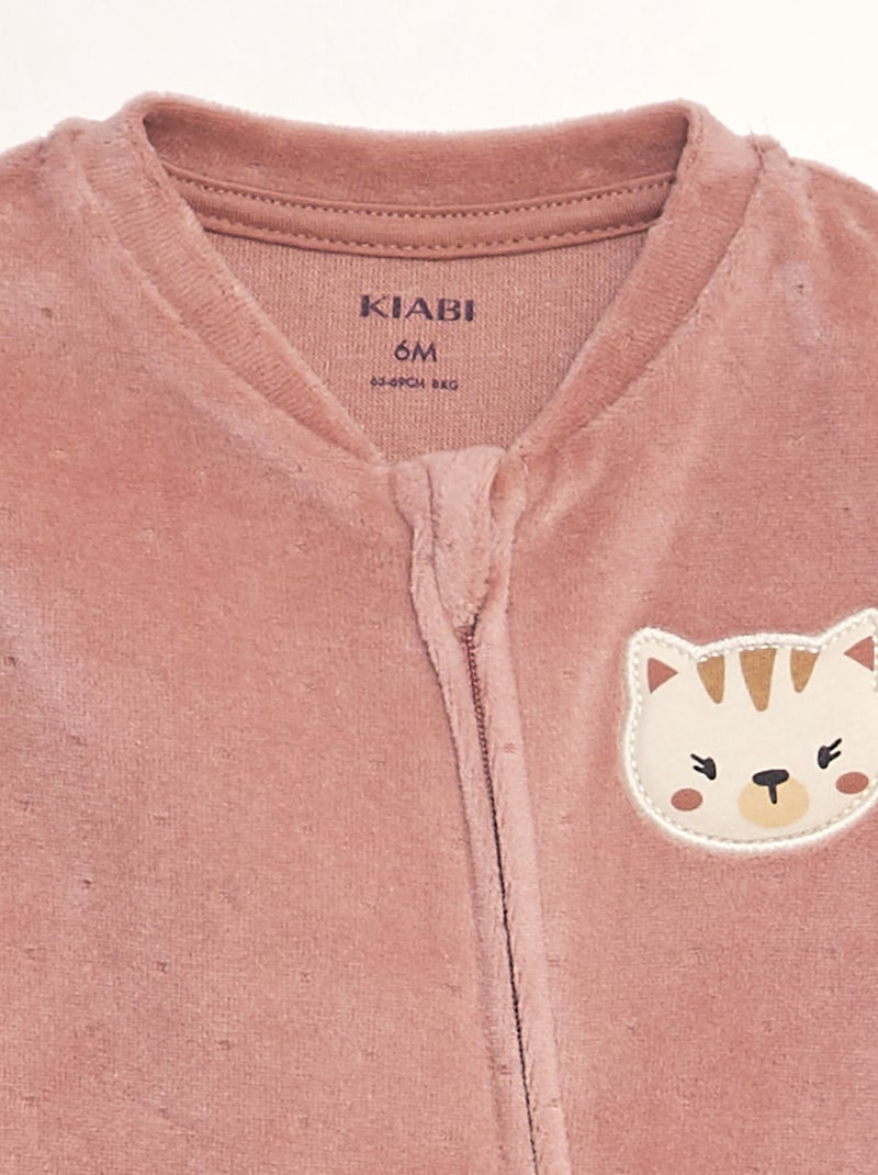 Pijama de terciopelo ROSA - Kiabi