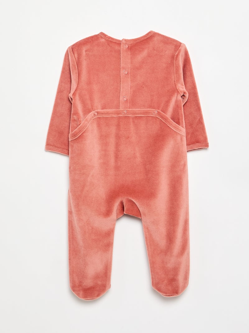 Pijama de terciopelo Rosa - Kiabi