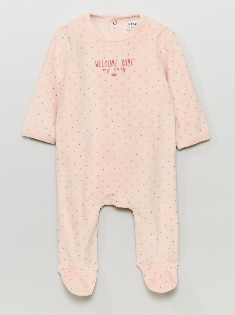 Pijama de terciopelo ROSA - Kiabi