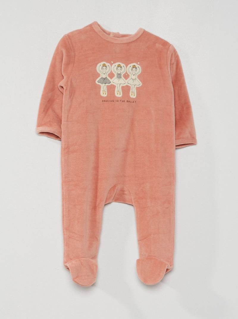 Pijama de terciopelo ROSA - Kiabi