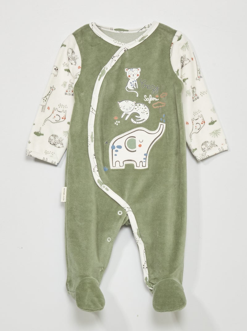 Pijama de terciopelo verde - Kiabi