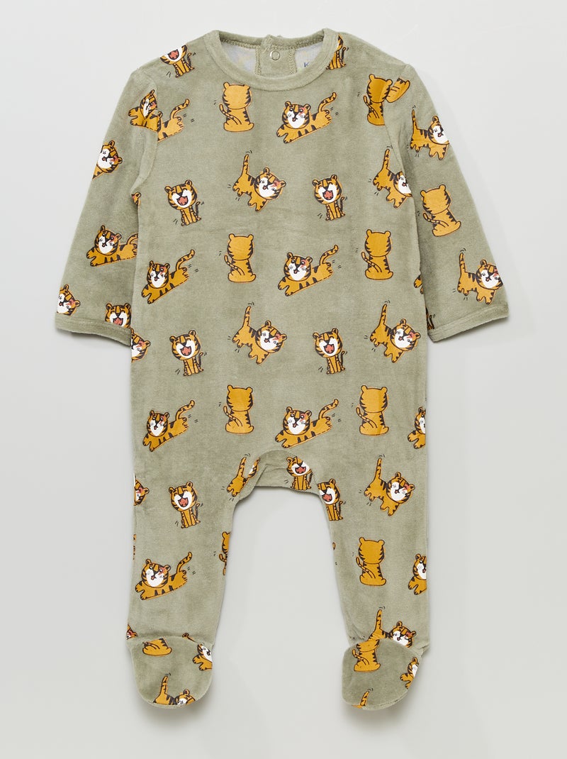 Pijama de terciopelo VERDE - Kiabi