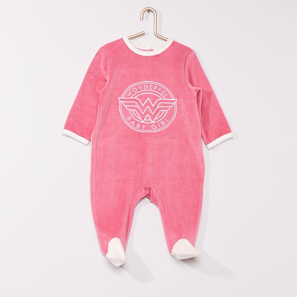 Pijama De Terciopelo Wonder Woman De Dc Comics Bebe Nina Rosa Blanco Kiabi 14 00