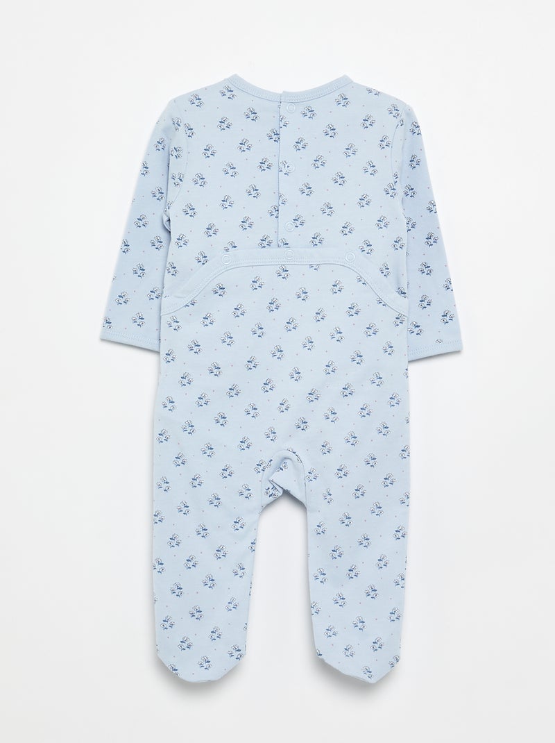 Pijama de una pieza de jersey de algodón Azul - Kiabi