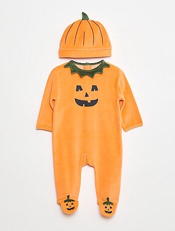 Pijama disfraz de calabaza + gorro de calabaza - 2 piezas