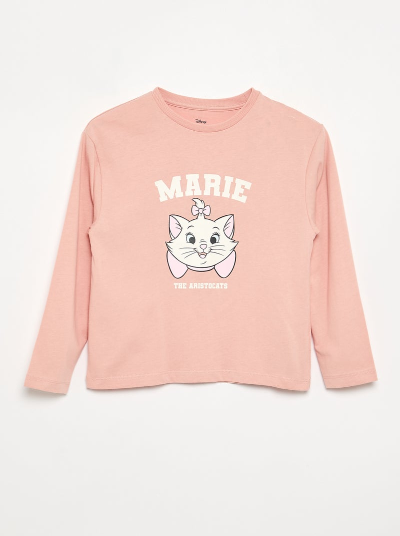 Pijama 'Disney' 2 piezas - Camiseta de manga larga + pantalón Rosa - Kiabi