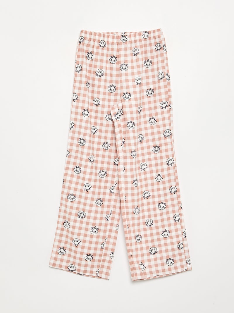 Pijama 'Disney' 2 piezas - Camiseta de manga larga + pantalón Rosa - Kiabi