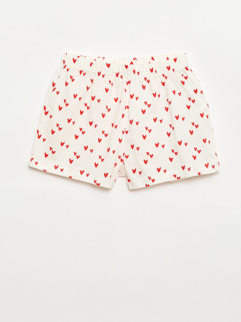 Pijama 'Disney' 2 piezas Pantalón corto + camiseta Blanco - Kiabi