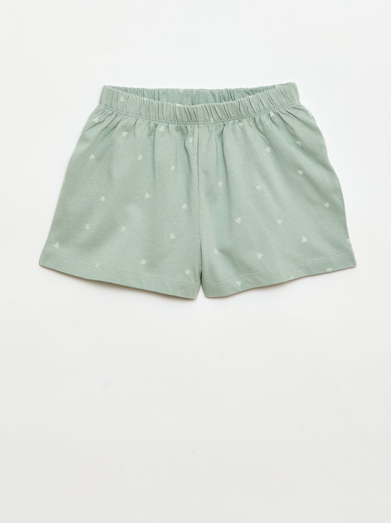 Pijama 'Disney' 2 piezas Pantalón corto + camiseta Verde - Kiabi
