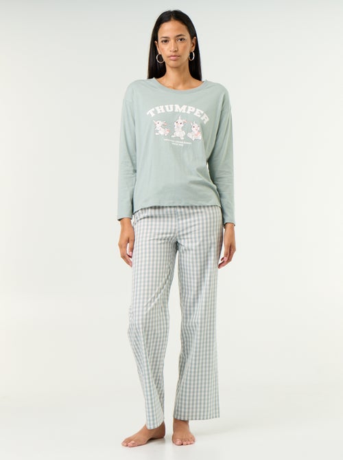 Pijama 'Disney' 'Bambi' 2 piezas - Camiseta de manga larga + pantalón - Kiabi Pijama 'Disney' 'Bambi' 2 piezas - Camiseta de manga larga + pantalón - Kiabi