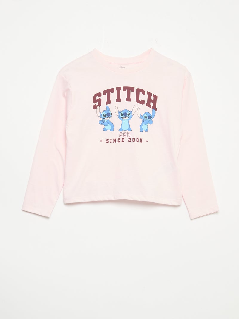 Pijama \'Disney\' de punto - 2 piezas: Camiseta de manga larga + pantalón Rosa - Kiabi