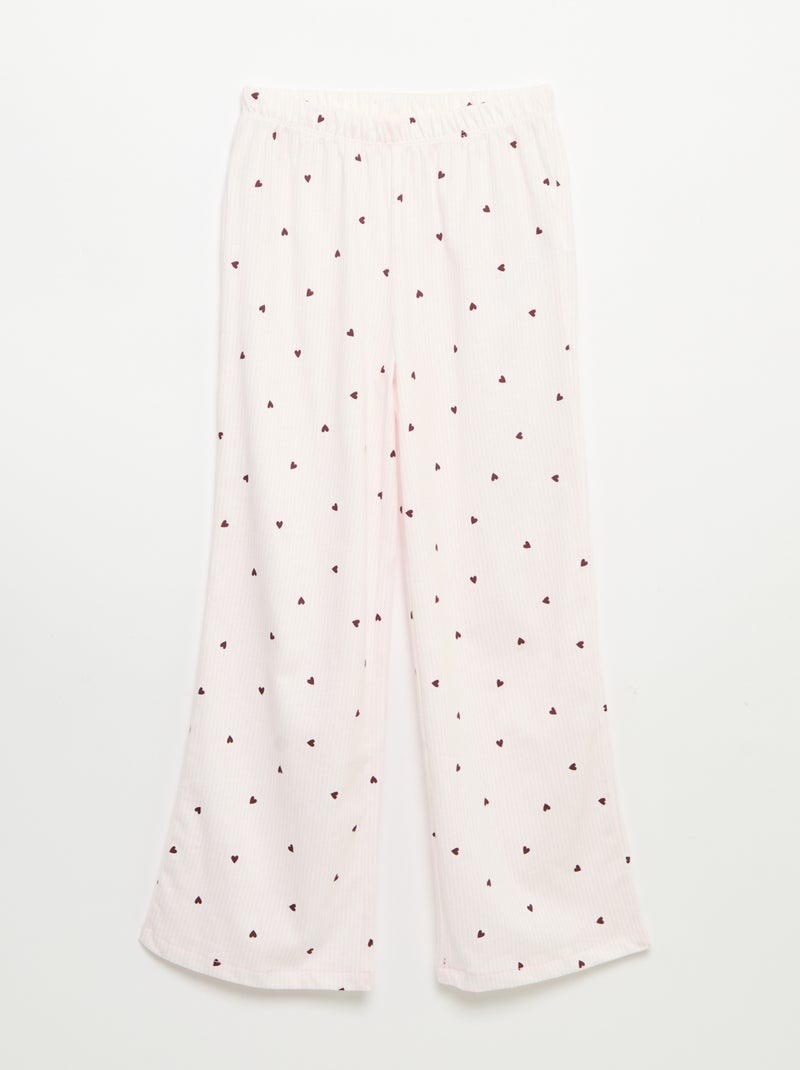Pijama \'Disney\' de punto - 2 piezas: Camiseta de manga larga + pantalón Rosa - Kiabi