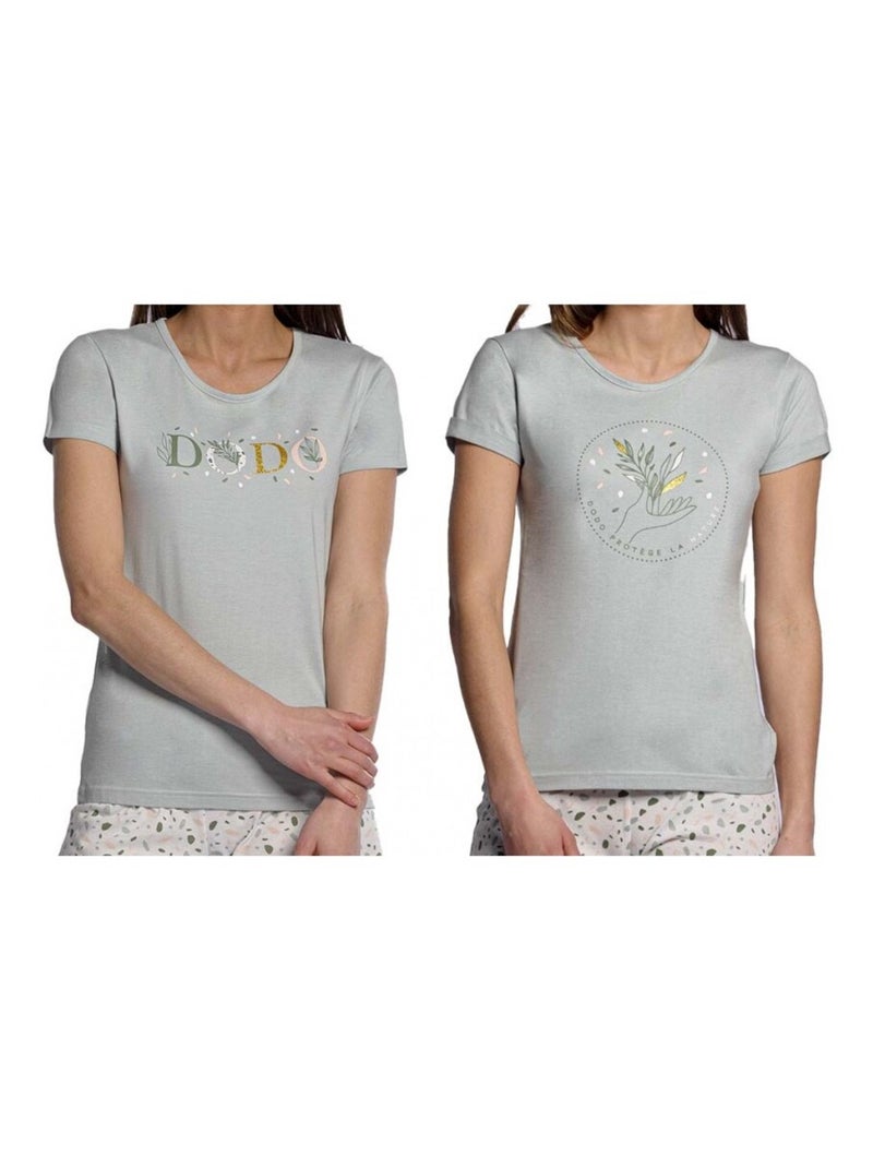 Pijama DODO HOMEWEAR - Pack de 2 Gris dorado gris - Kiabi
