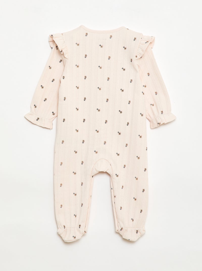 Pijama enterizo con abertura frontal Rosa - Kiabi