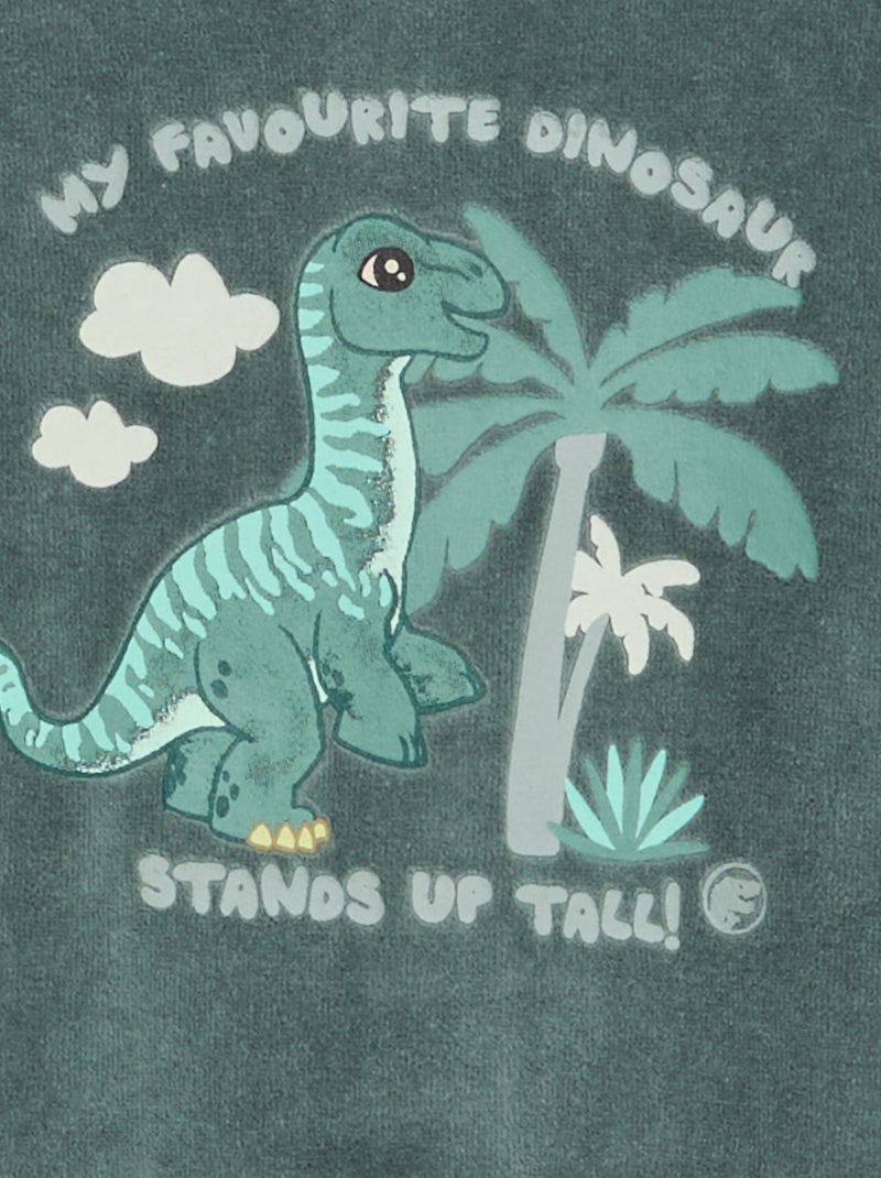 Pijama entero 'Jurassic World' de terciopelo de algodón Verde - Kiabi