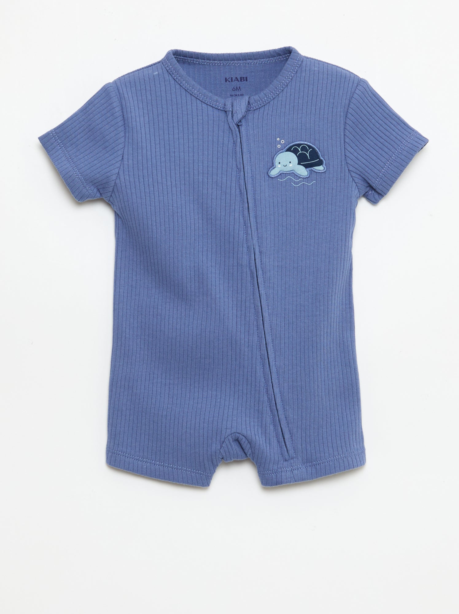 Pijama entero ligero con cremallera y mangas cortas