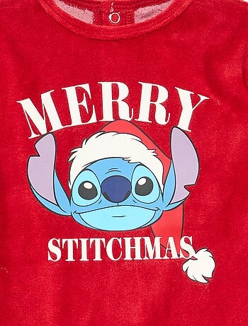 Pijama Entero Pesado Navideño 'Disney' 'Stitch' de terciopelo de algodón