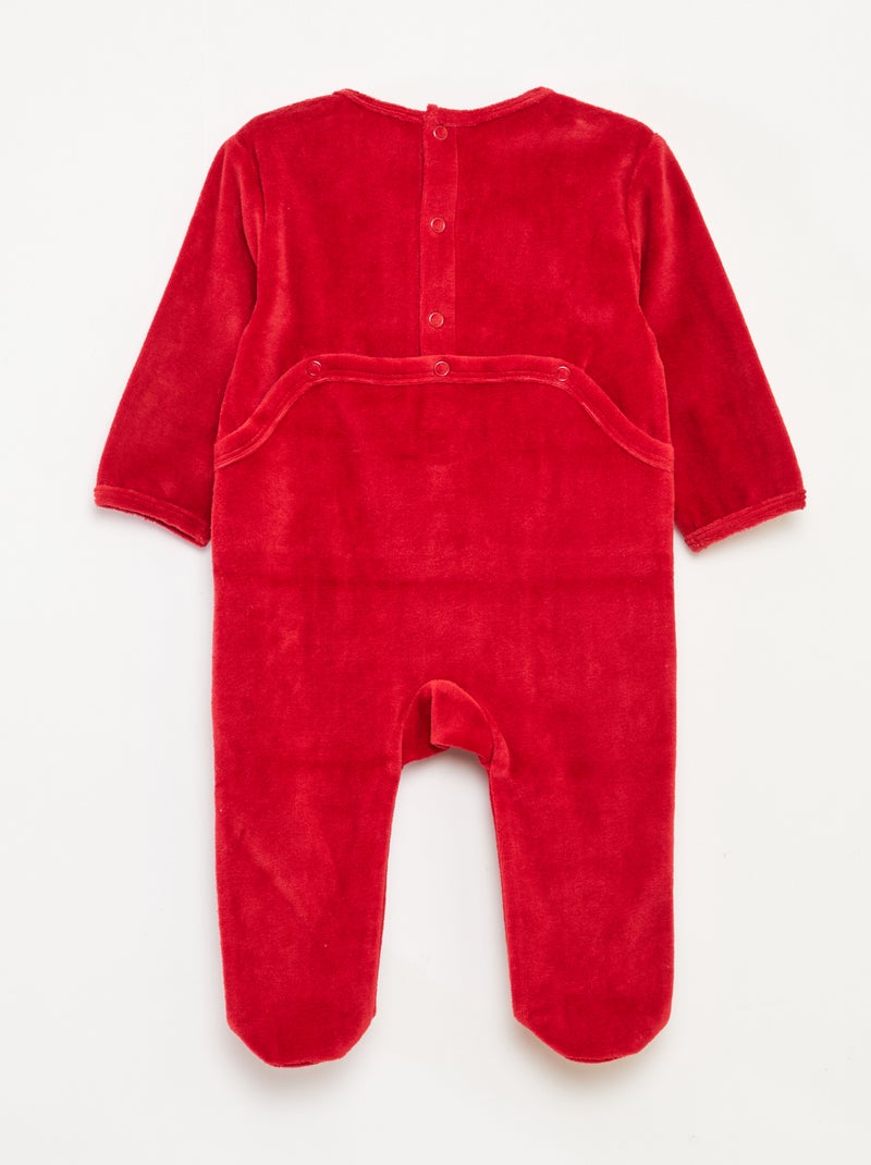Pijama Entero Pesado Navideño 'Disney' 'Stitch' de terciopelo de algodón Rojo - Kiabi