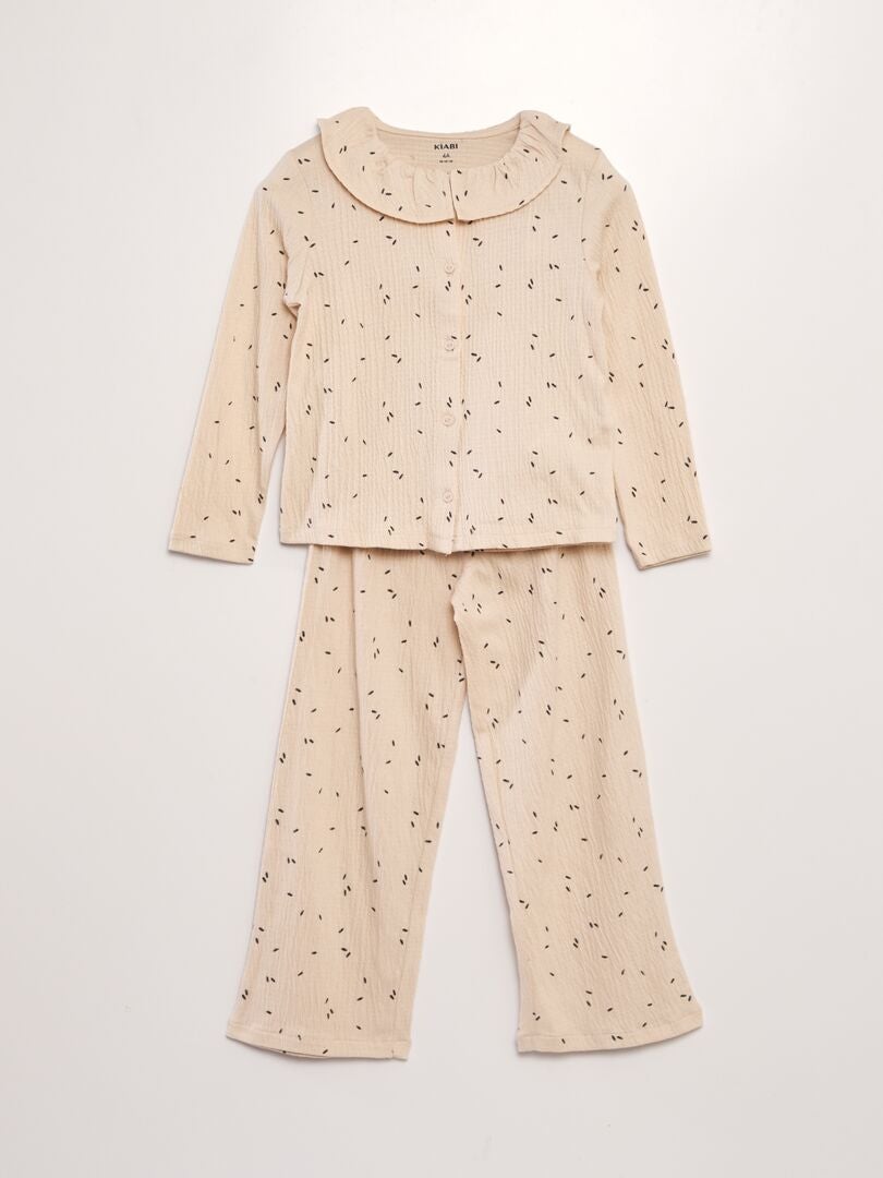 Pijama estampado - 2 piezas BEIGE - Kiabi