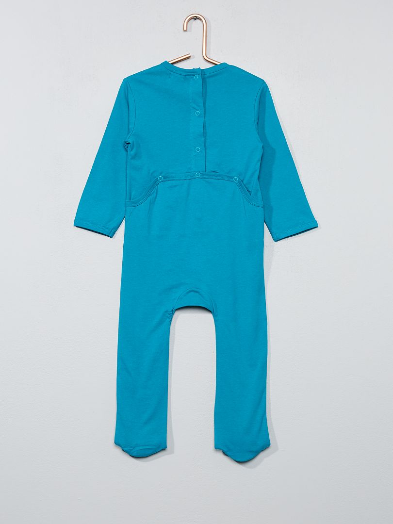 Pijama estampado con pies azul verde - Kiabi