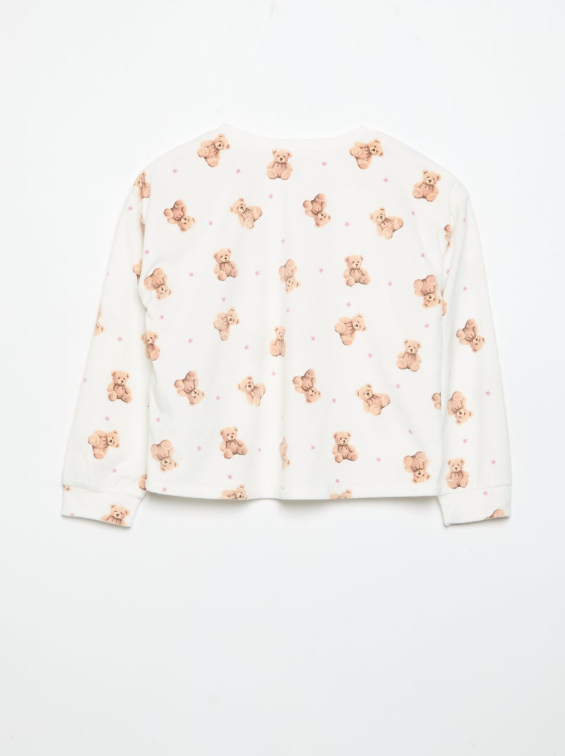 Pijama estampado de 2 piezas - Sudadera + pantalón Crudo - Kiabi
