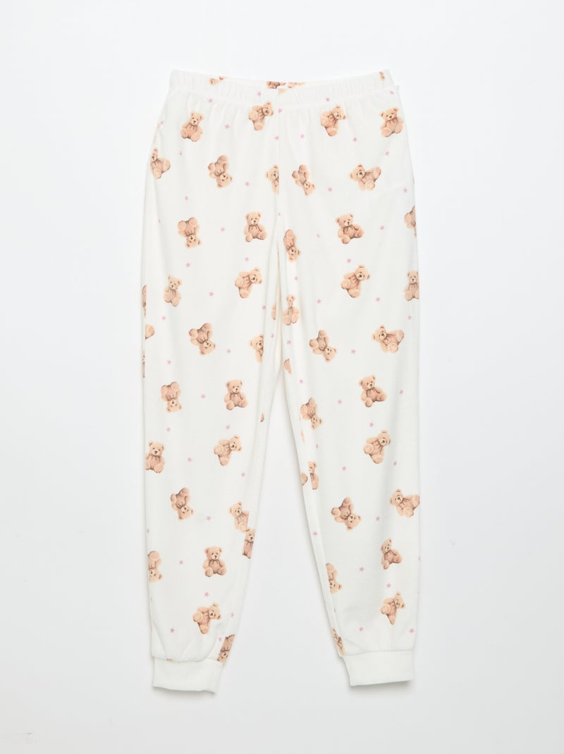 Pijama estampado de 2 piezas - Sudadera + pantalón Crudo - Kiabi