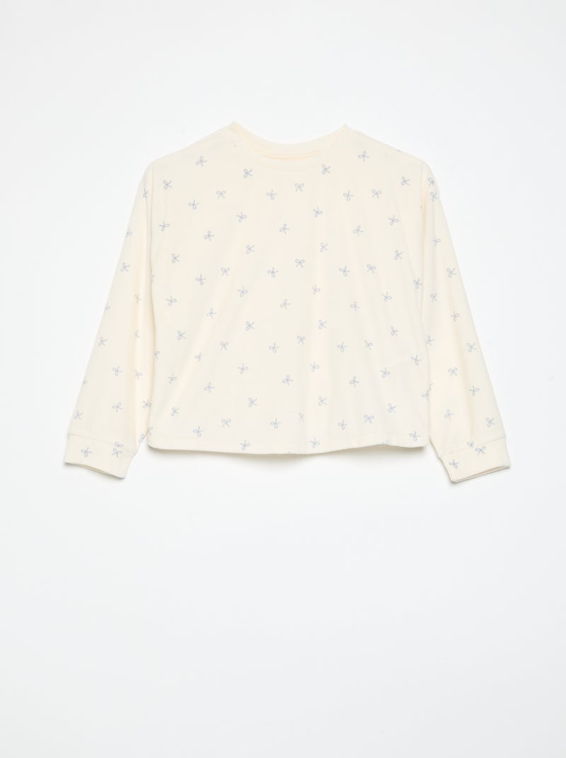 Pijama estampado de 2 piezas - Sudadera + pantalón Crudo - Kiabi
